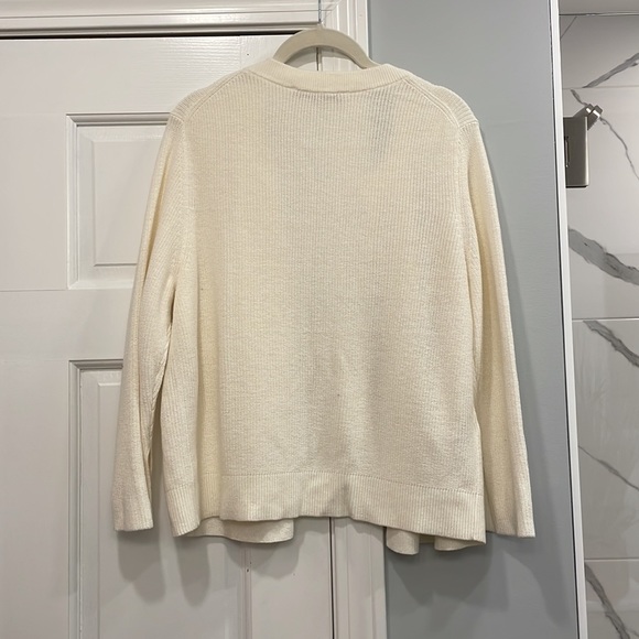 NWT LOFT Cream Open-Front Ribbed Cardigan - Picture 4 of 8